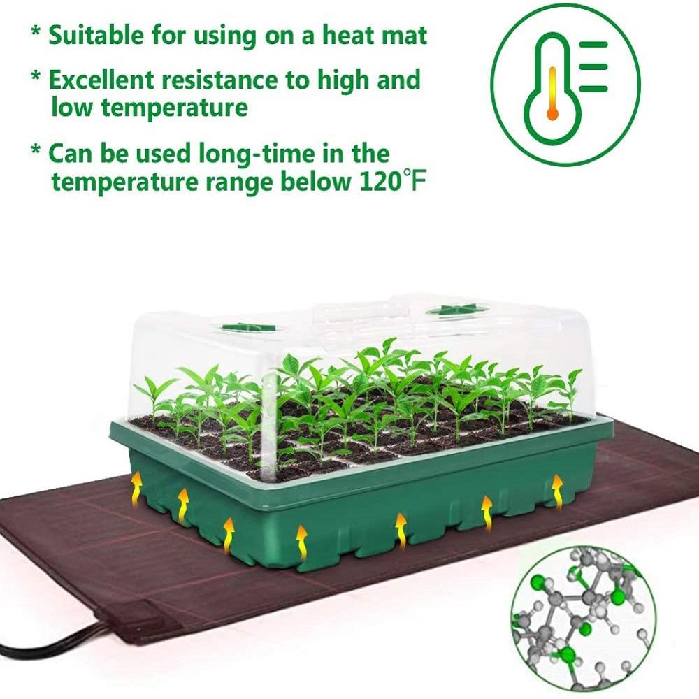 24 agujero macetas de plástico para viveros semilla para plantar set de bandejas de caja para germinación con cúpula y Base jardín protector de cultivo suministros de jardinería