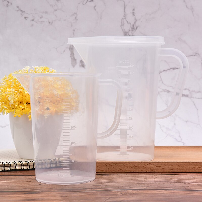 Transparent Kitchen Plastic Measuring Cup Graduated Volumetric Container Tool 250/500/1000/2000ml