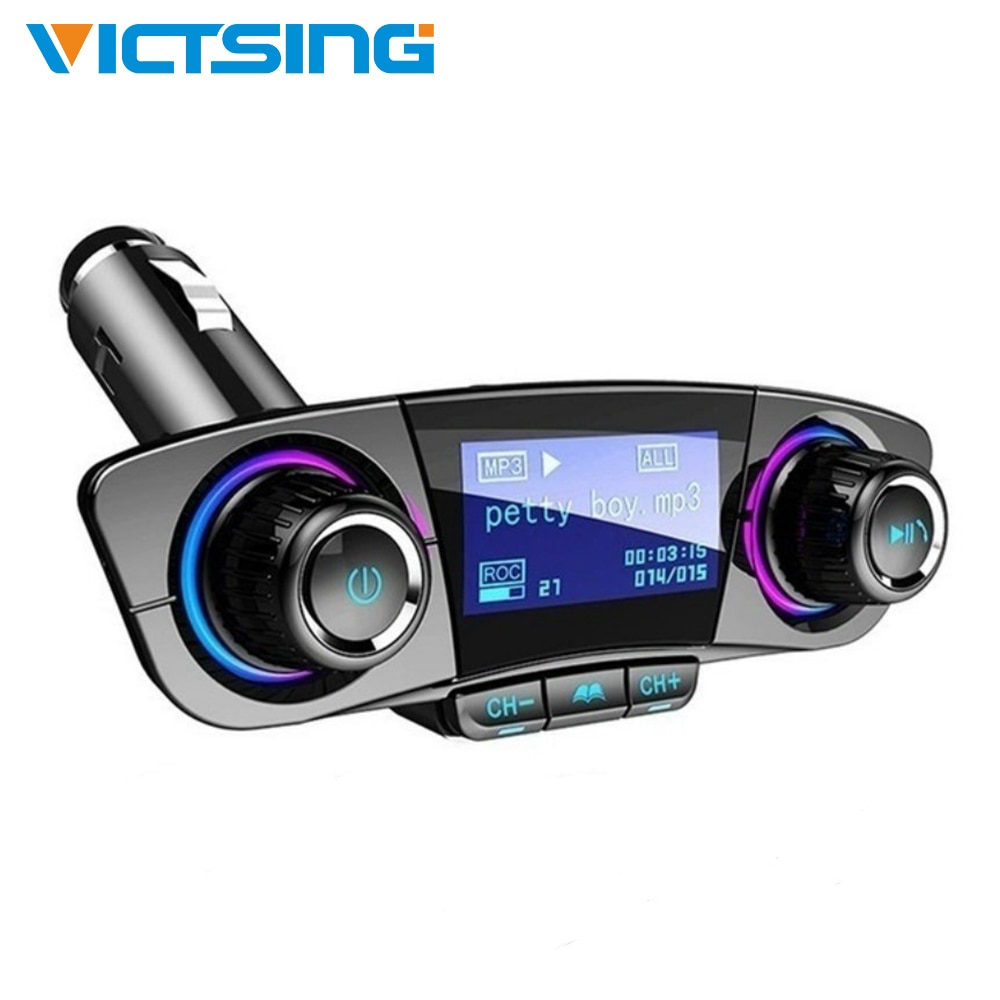 VicTsing BT06 FM Bluetooth 4.0 Transmitter MP3 Player Handsfree Bluetooth Car Kits Radio Audio Adapter with Double Charging Port