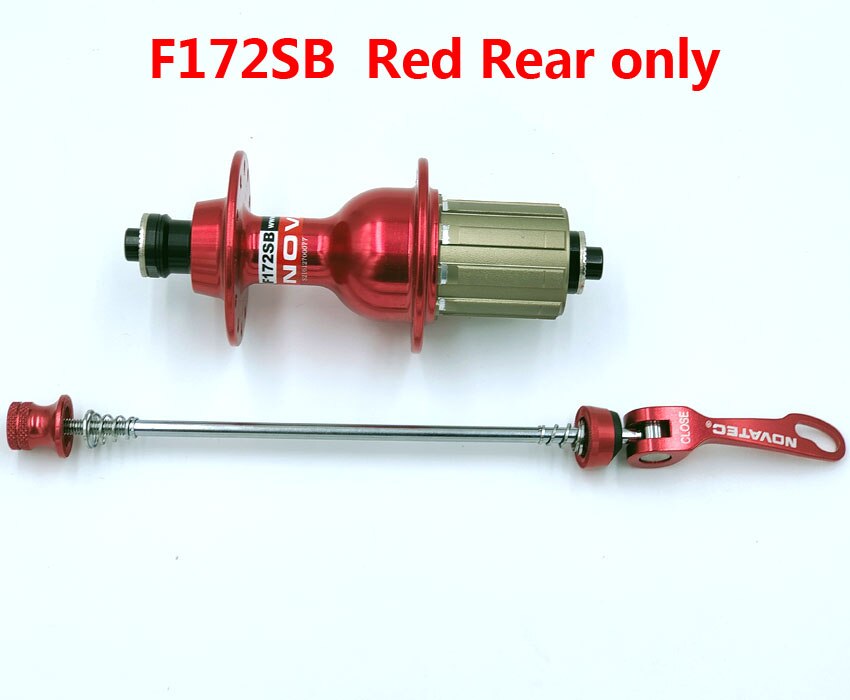 Novatec Hub A171SB/F172SB Road Fiets Hub Voor 20H/Achter 24H Quick Release Fiets Freehub Disc 4 Lager Gebruikt Voor 8-9-10-11-12v: F172 Red Rear one