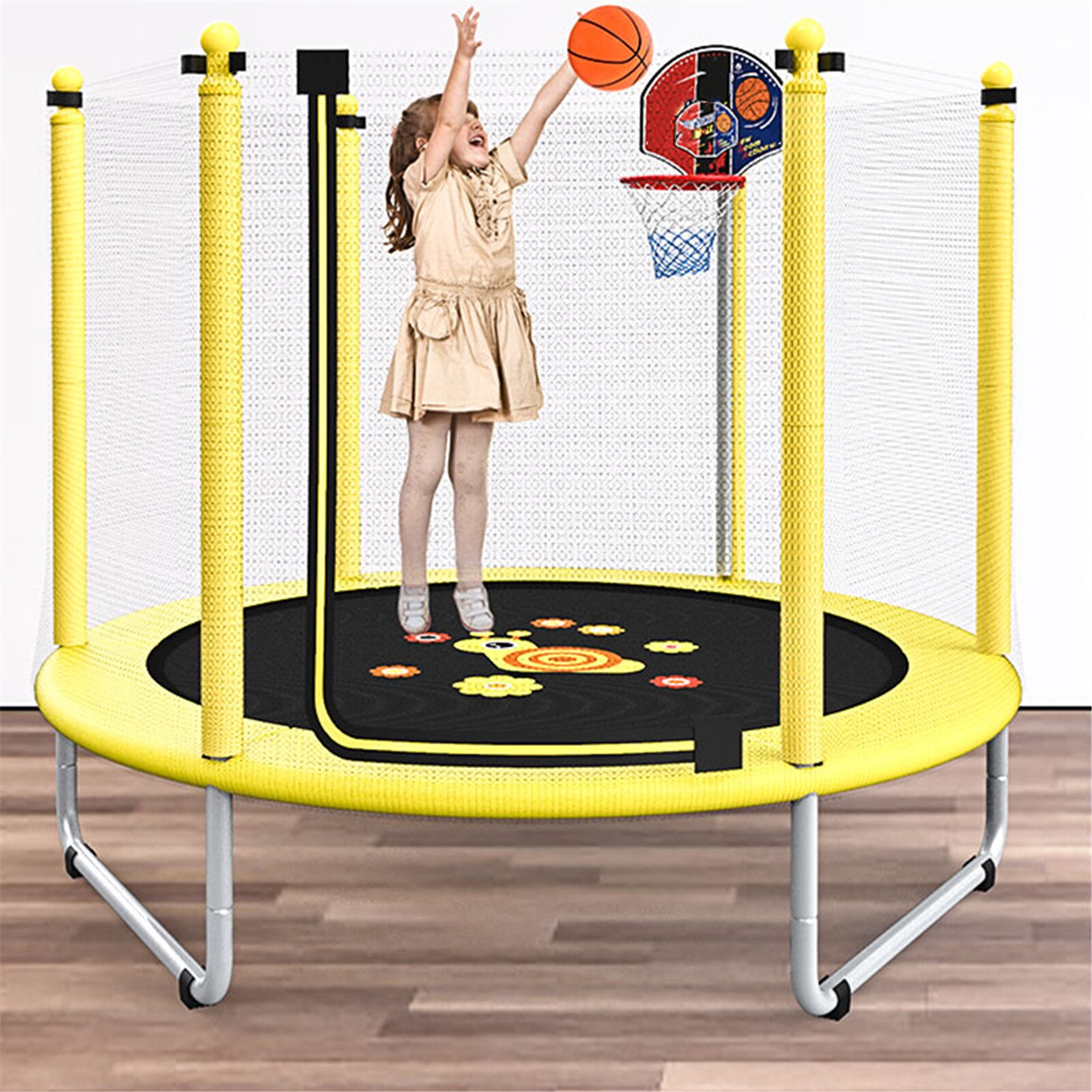 Trampoline Vangnet Uv-Bestendig Tuin Trampoline Vervanging Net Voor 3.97ft/4.59ft/4.92ft 6 Polen Trampolines