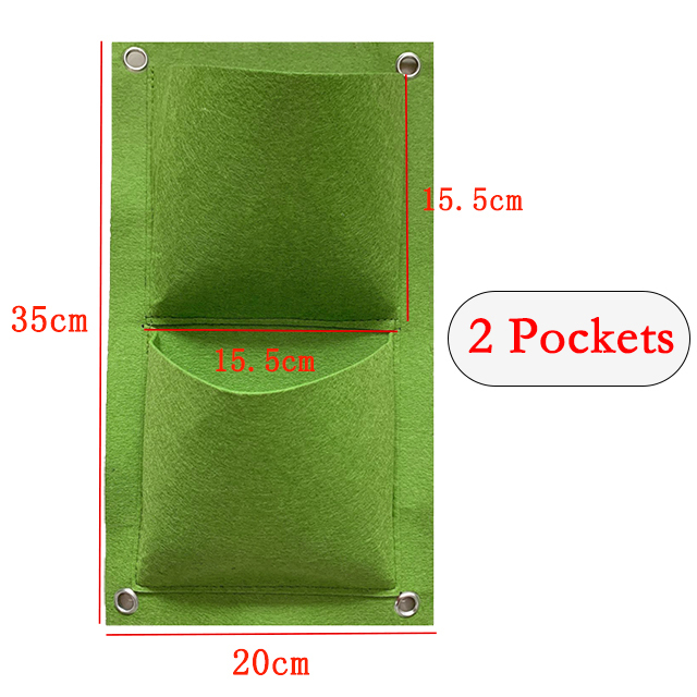 9/18/36/64/81 kieszenie do montażu naściennego worki do uprawy roślin do sadzarki truskawek pionowy ogród torba sadzonka ściana roślin: 2 Pockets 20x35cm