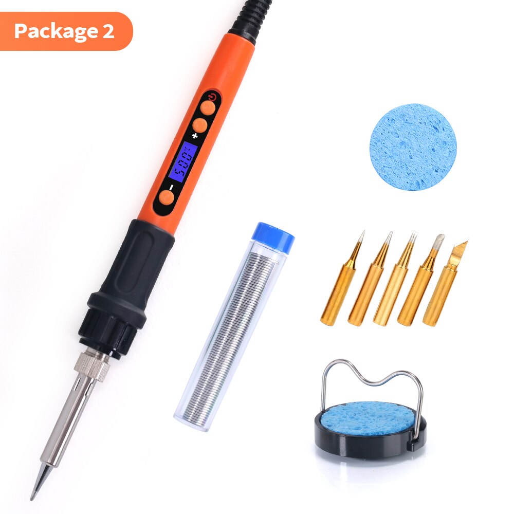 Silverflo Electric soldering iron Kit Set 100W LCD Digital Display Adjustable Temperature Soldering Iron 220V/110V Welding Tools