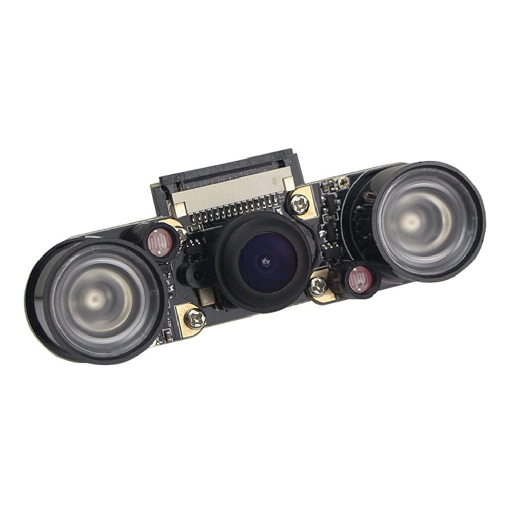 For Raspberry Pi 4 Model B/3B+/3B/2B 5 megapixel fisheye wide-angle night vision camera + light sensor 130 degrees