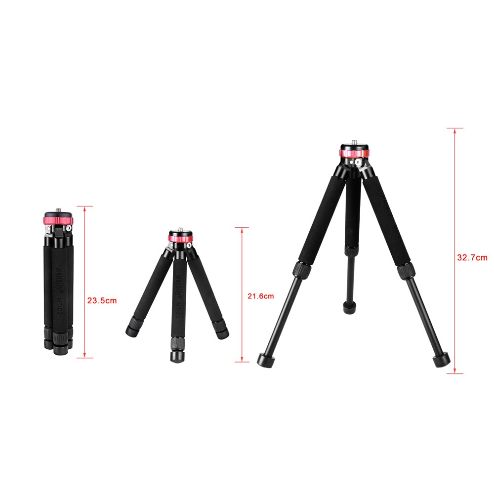 Manbily Desktop Tripod 2-Section Extendable Mini Tabletop Tripod 1/4 3/8&quot;Screw Mounts for Canon Nikon Sony DSLR Camera Camcorder