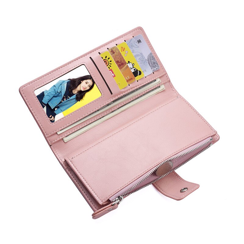 Newhotstacy – pochette portefeuille longue pour femmes, sac multifonctionnel pour téléphone portable, fermeture éclair, sac à cartes, 110619