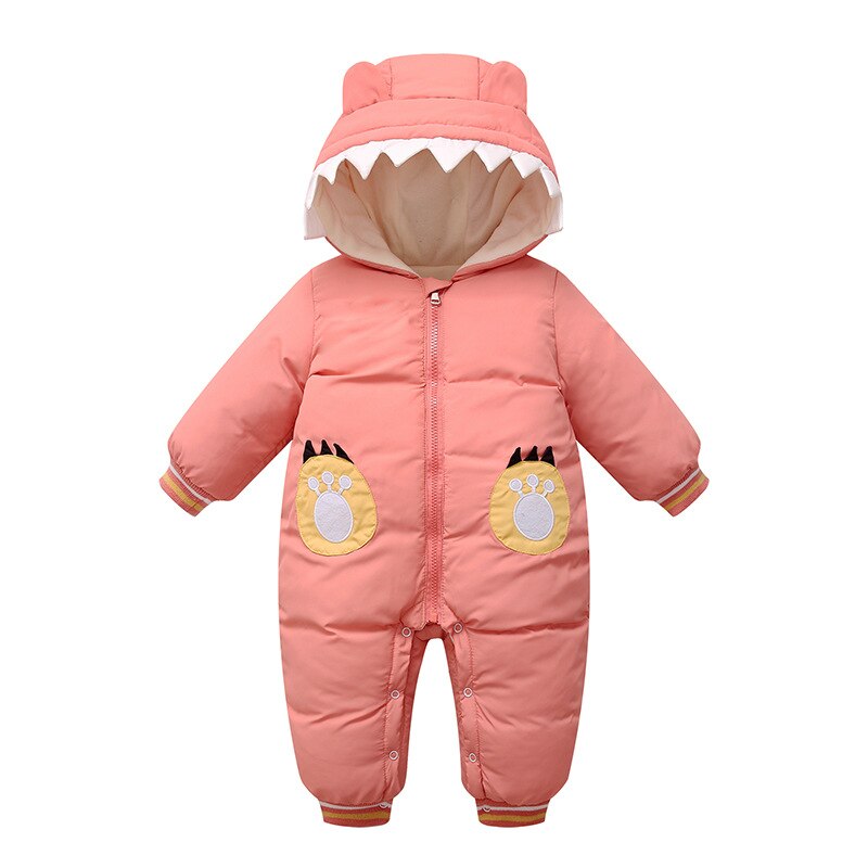 Pasgeboren Baby Kleding Winter Snowsuit Plus Fluwelen Kleding Dikke Baby Jongens Jumpsuit Romper Meisjes Overalls Peuter Jas 0-2Y: Orange Pink / 6m