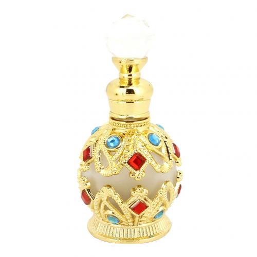 15ml vintage stil dubai aromaterapi eterisk olja parfym lagring tom flaskbehållare: Gyllene