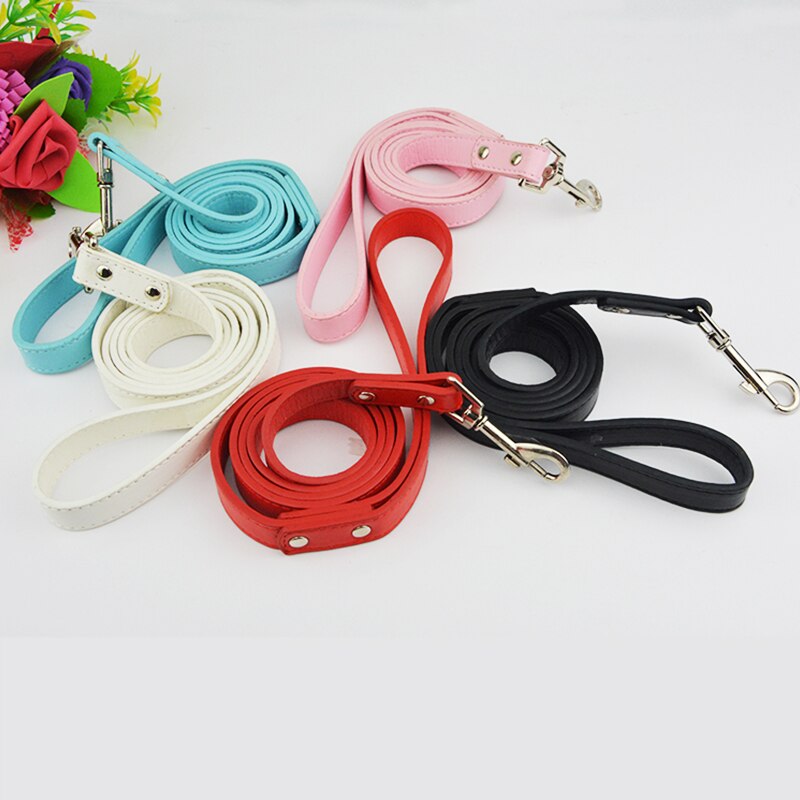 (10 stuks/partij 120 cm lengtes 5 kleuren pu leren hondenriem voor puppy's, hondenketting om mee te wandelen