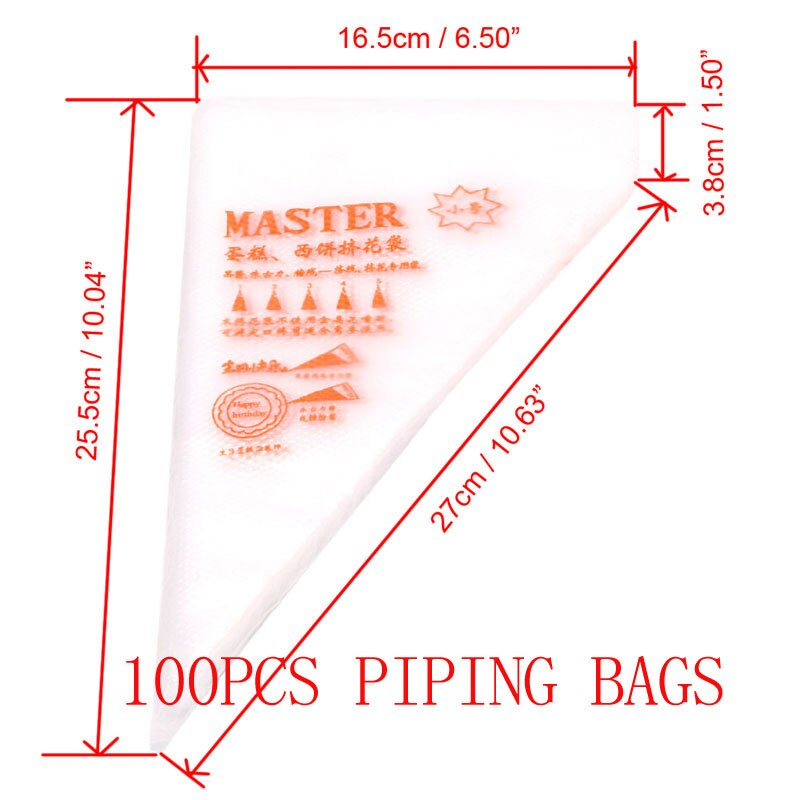 5.5 Inch Rotating Cake Turntable Revolving Cake Decorating Stand Platform Cake Decorating Tool: 100pcs piping bags