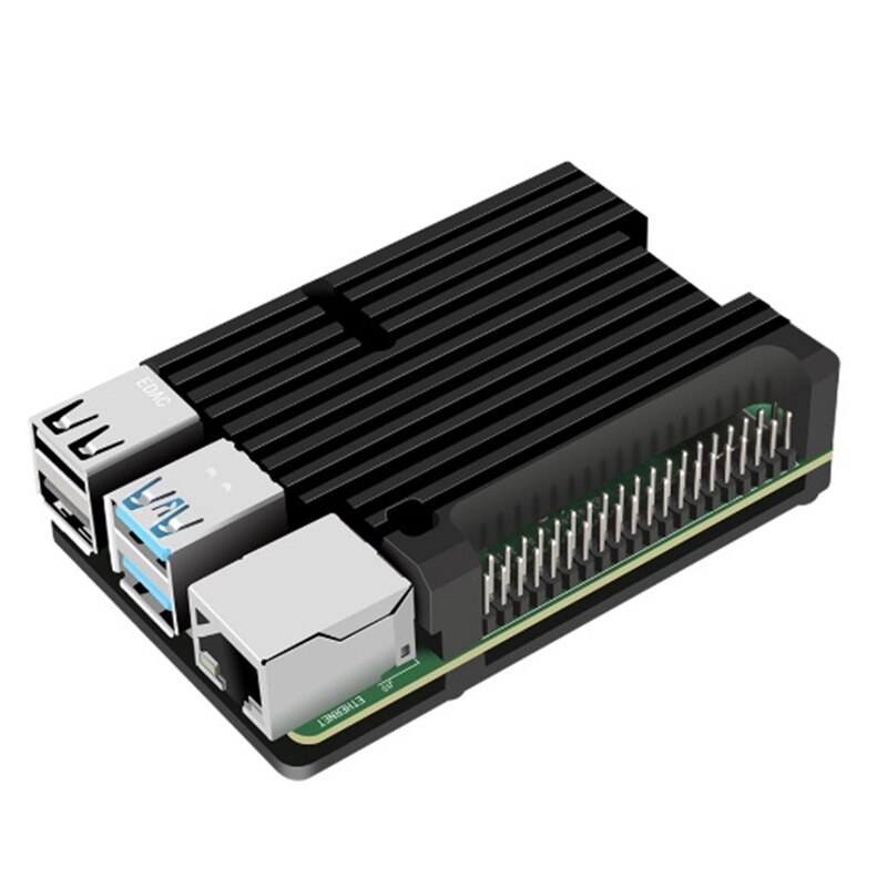 Miuzei Behuizing voor Raspberry Pi 4 met case aluminium passieve koeling, Raspberry Pi 4B aluminium metalen behuizing compatibel met Raspi Model B 8GB/4GB/2GB