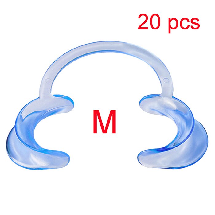 20 pcs C Shape Mouth Opener Elastic Dental Tools Cheek Retractor Mouth Spreader Lip Oral Support Dentist Materials: 20pcs blue M