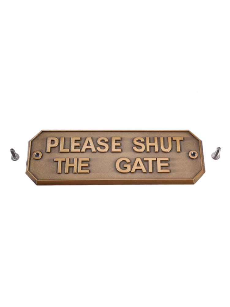 3 Colors Stainless Steel Warning Sign Hanging Card Hardware Gate Brass Door Sign Antique Brass Gardening Home Warning Sign