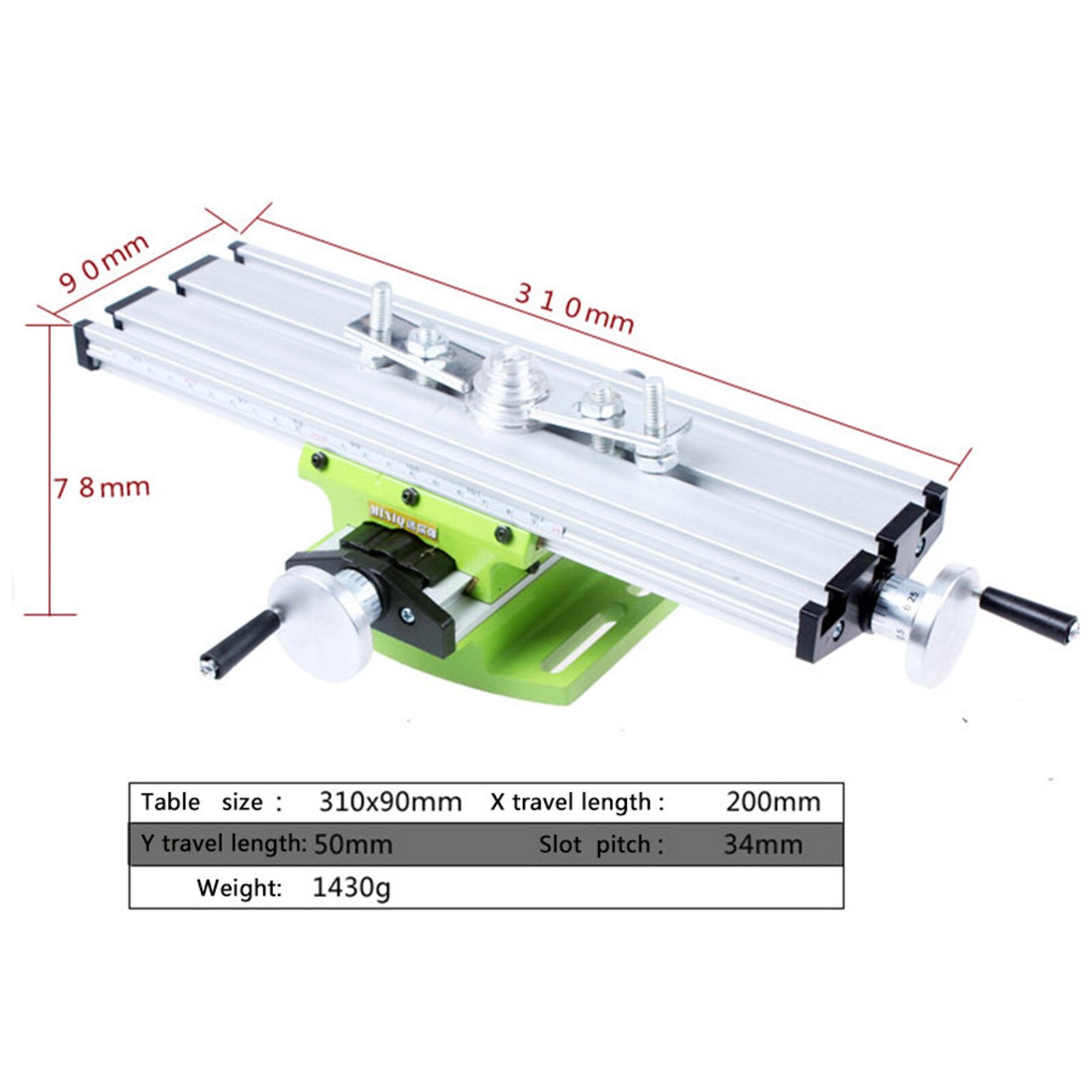 Desktop Sliding Compound Milling Machine Table Multifunctional 3-T-slot Workbench