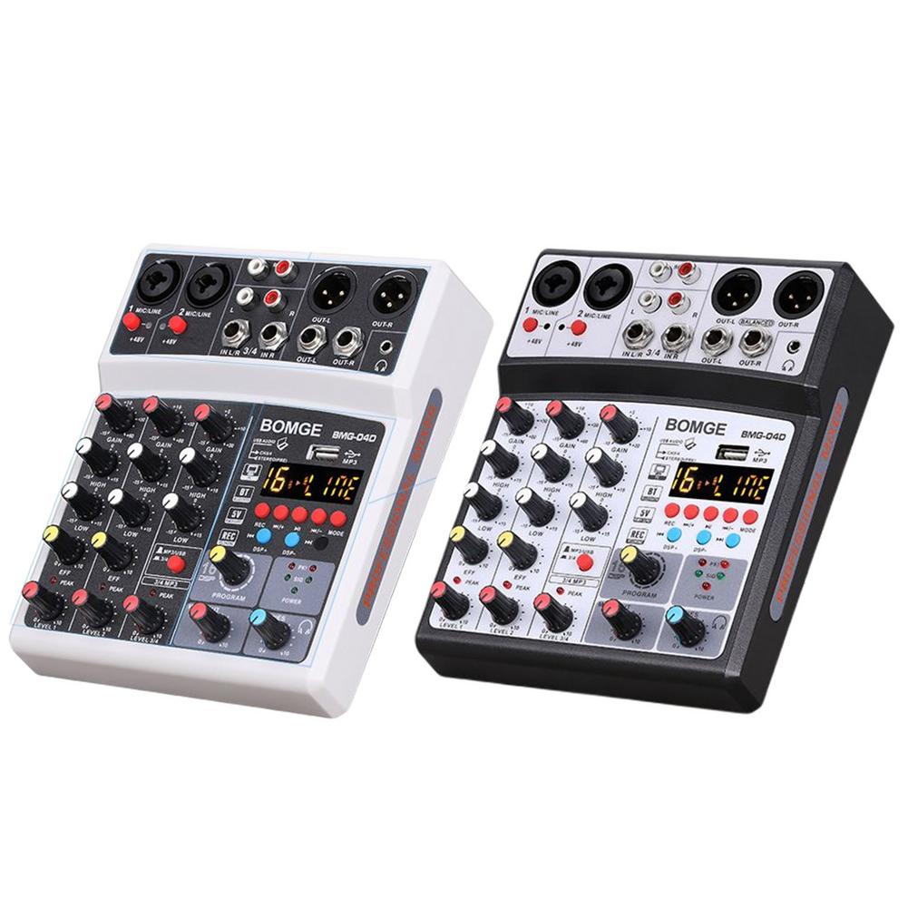 Geluidskaart 4/6 Kanaals Mixer 4-Kanaals Audio Mixer Usb 16dsp Effect Interface Geluidskaart Met Bluetooth-Compatibel