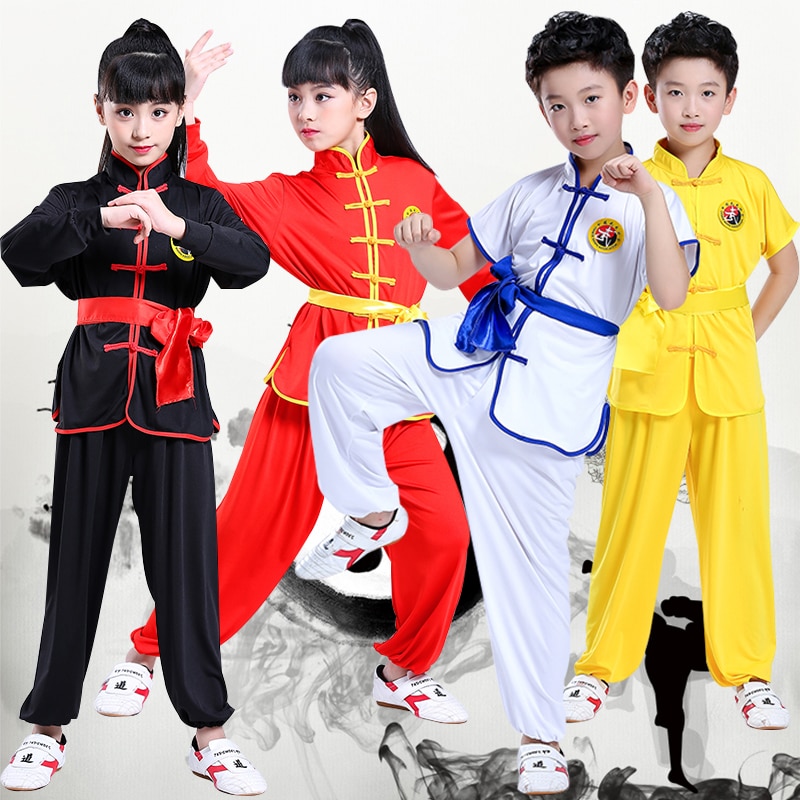 Traje de kung fu chino de para chica, traje de Wushu tradicional para chico, conjunto de Kungfu para niña