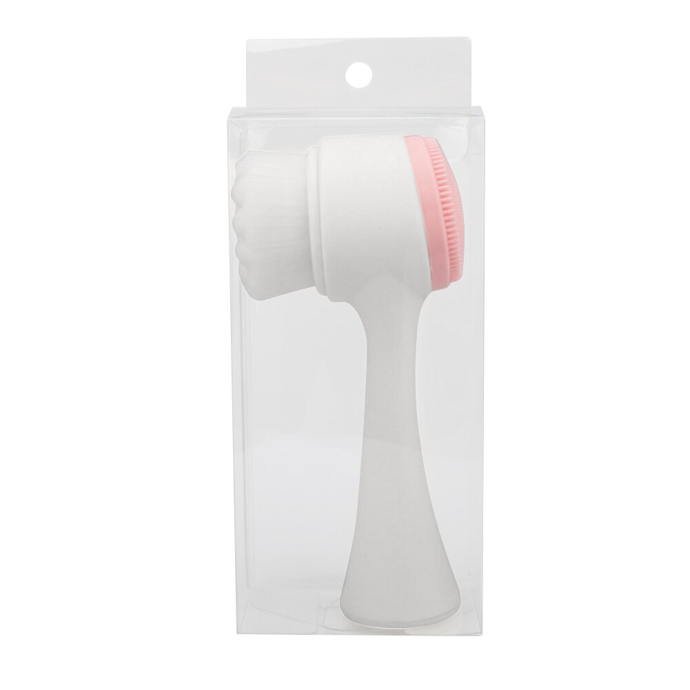 Doppel Seite Silikon Gesichts Poren Pinsel 3D Vibration Massage Haut Wäscher Gesicht Poren Reiniger Mitesser Entfernung: Rosa PVC