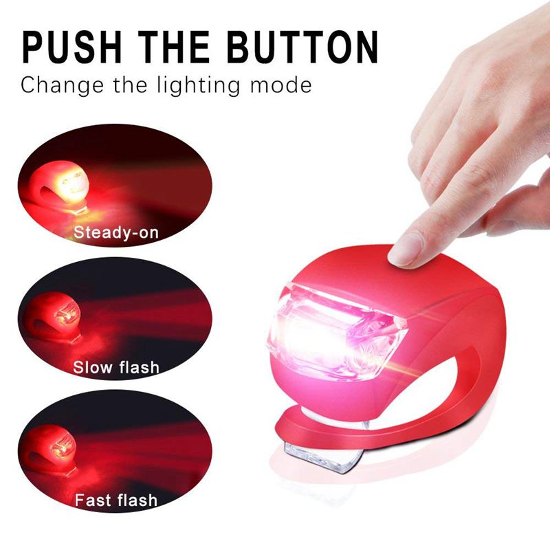 Luz de silicona para bicicleta, juego de 6 luces LED para bicicleta (3 LED blancas y 3 LED rojas), linterna para cámara de Montañismo