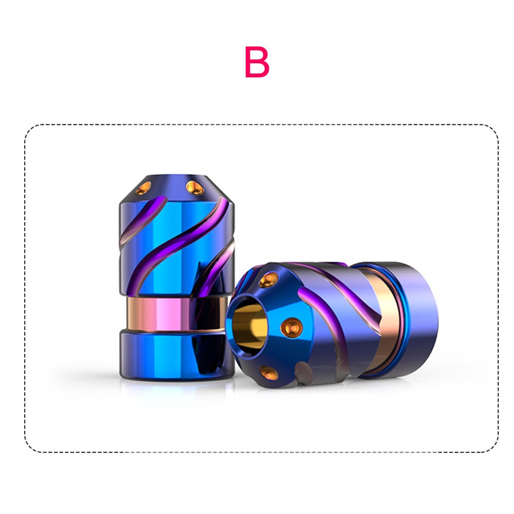 Tapones de aleación de aluminio para neumáticos, 2 uds., tapones de válvulas de coche de colores, metálicos, antipolvo: B