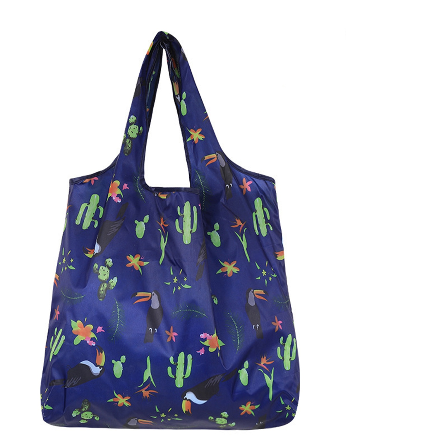 Printing Foldable Eco-Friendly Shopping Bag Tote Folding Pouch Handbags Convenient Large-capacity For Travel Grocery Bag: green