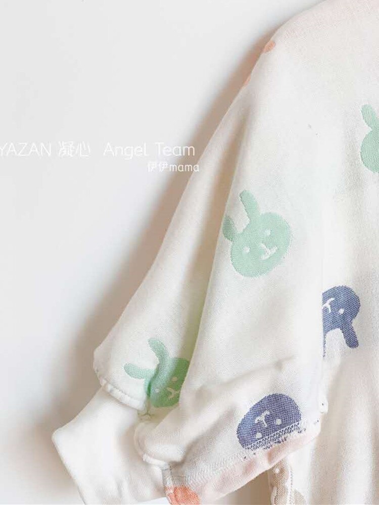 Algodão gaze saco de dormir bebê musselina algodão infantil verão dos desenhos animados para a criança dormir saco crianças cama pijama macio macacão