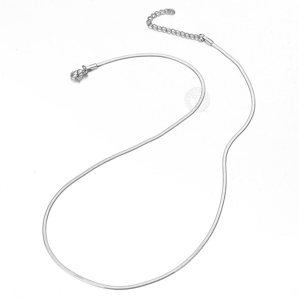 Girocolli DN338 da donna Chic regolabili in acciaio inossidabile con catena a maglie a spina di pesce in acciaio inossidabile da 2MM
