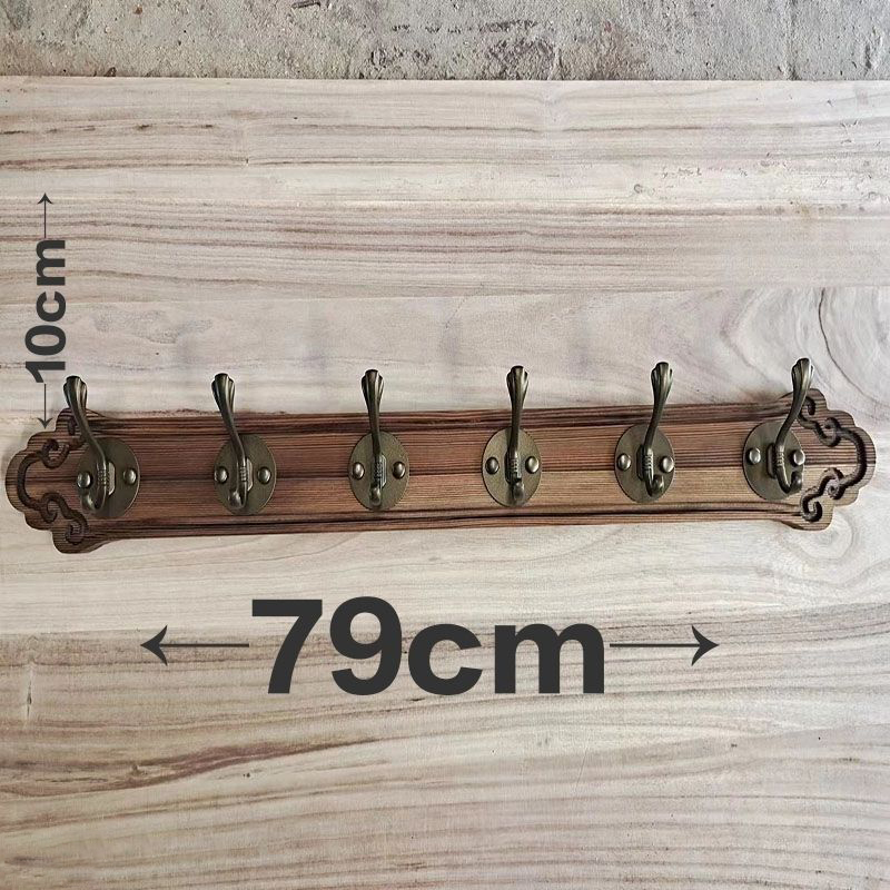Perchero de madera maciza para bata de lujo con 4/5/6/7/8 ganchos, colgador de ropa de pared, llaves, almacenamiento de sombreros, colgante para muebles de entrada: Azul