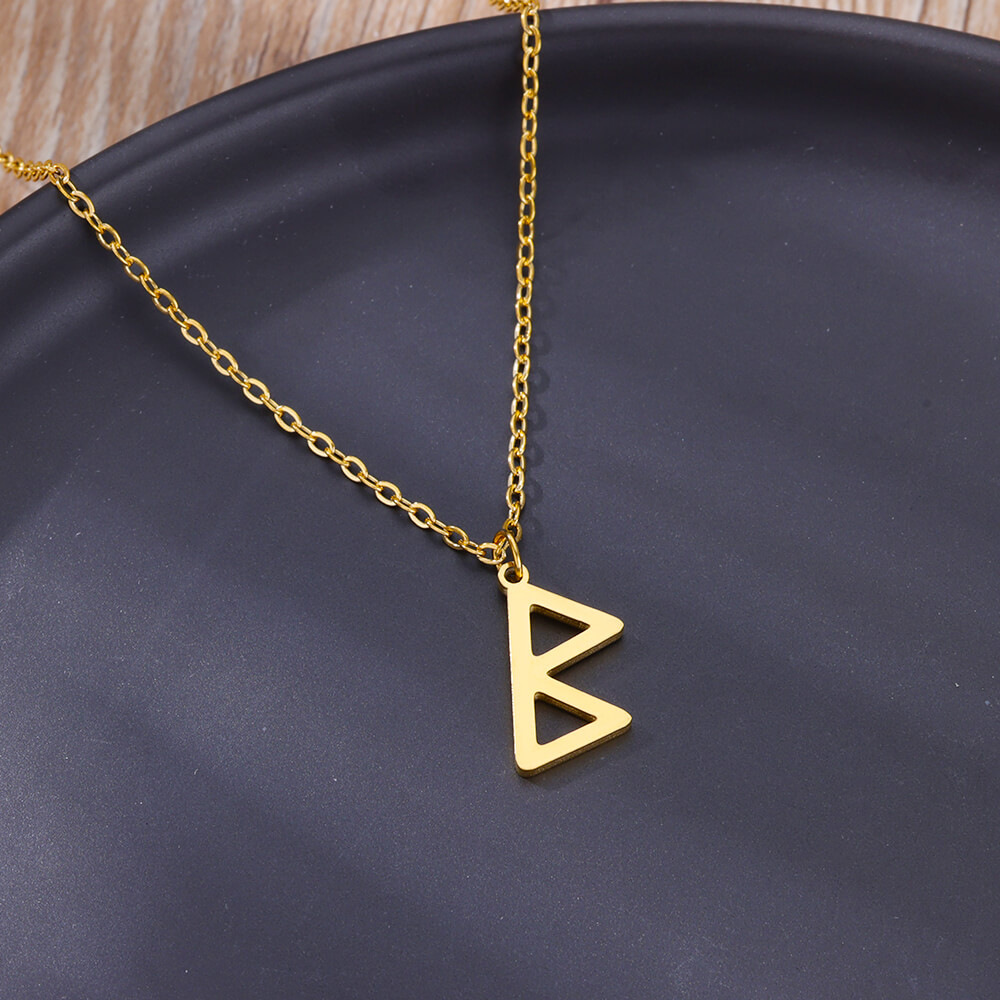 Pendentif runique nordique pour femme, collier de superposition rune viking, bijoux délicats minimalistes, breloque Futhlavabo Runes, pour personne âgée