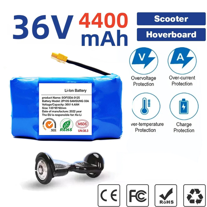 Originele Pakket 36V 4400mAh 4.4Ah Zelfbalancerende HoverBoard Eenwieler Lithium Ion Oplaadbare Batterij voor Elektrische Scooter