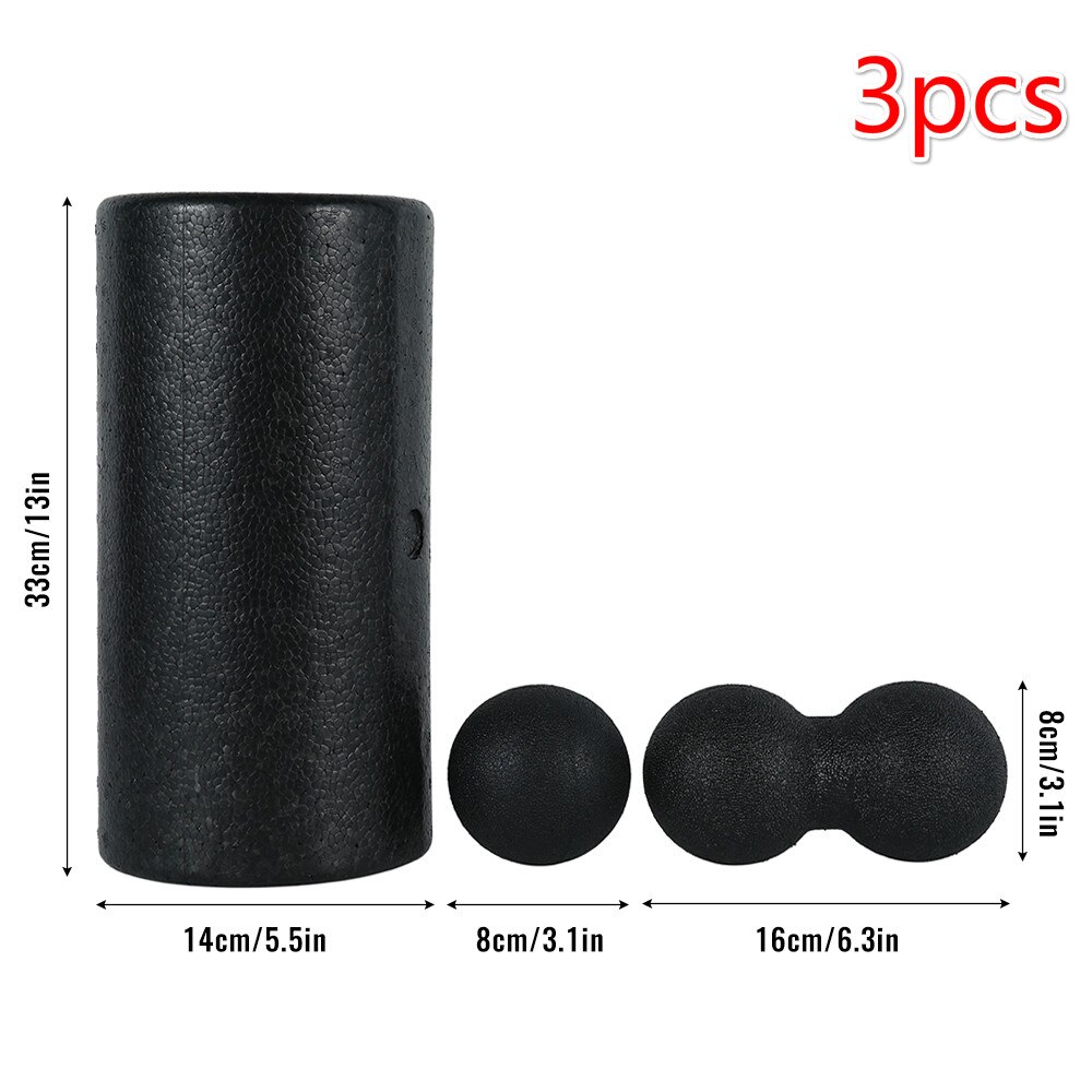 5-delad Pilates Foam Roller Set - EPP-skum - Massagebollar för Muskelåterhämtning: GrÃÂ¥