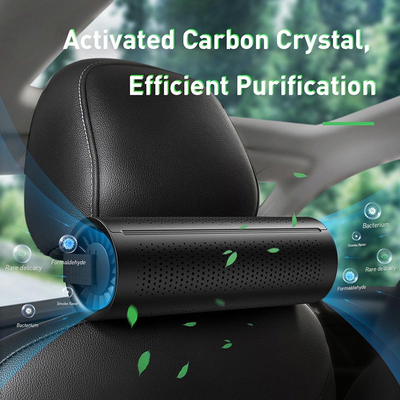 Baseus Car Freshener Car Air Purifier Ionizer Negative Ion Activated Carbon Formaldehyde Auto Air Cleaner Car Accessiories