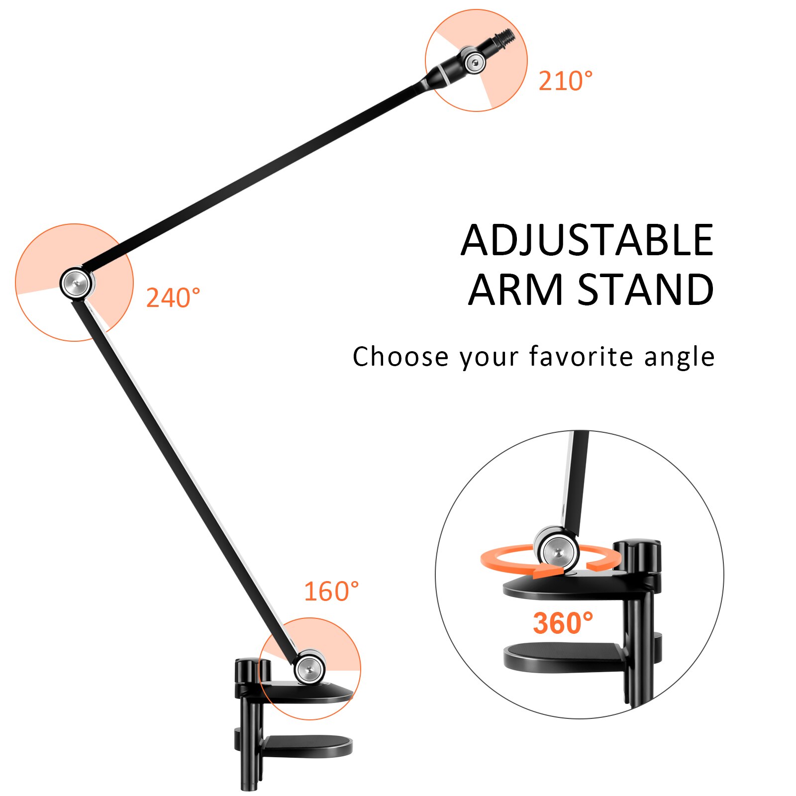 Adjustable Microphone Arm Stand Universal Shock Mount /Mic Clip Holder/Table Mounting Clamp&amp;Pop Filter Cantilever Bracket