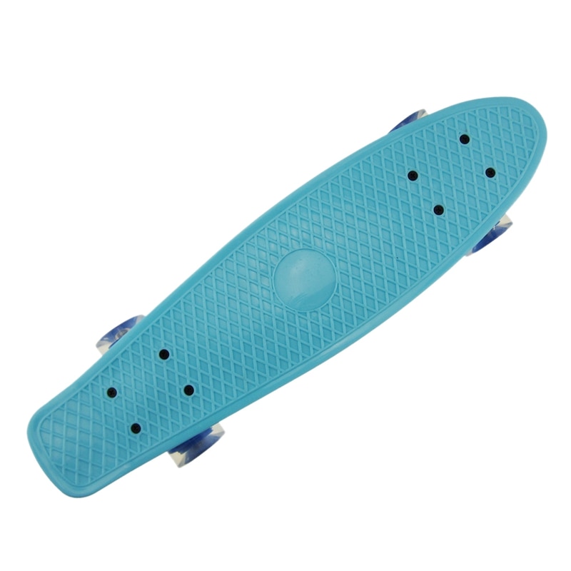 Skateboard Classic Retro Plastic Skateboard with LED Flashing Wheels Skateboard: Default Title