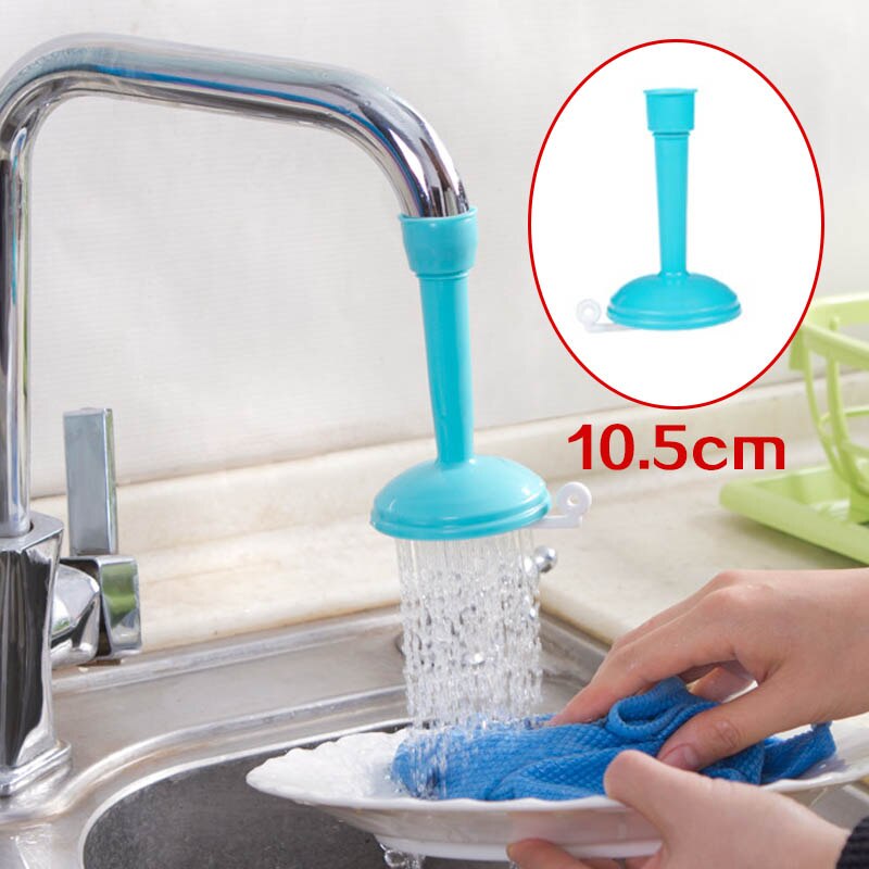 1pcs Kitchen Faucet Extenders Adjustable water Adapter Valve durable Rotatable Faucet Splash Tap Bathroom water shower filter: Blue 10.5cm
