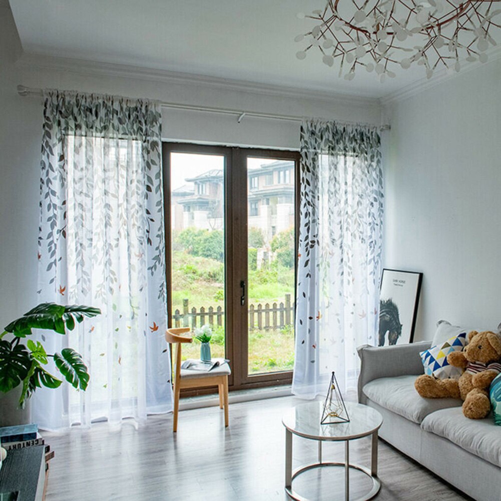 Rideau imprimé avec ficelle de séparation, décoration romantique pour la maison, en Polyester pur