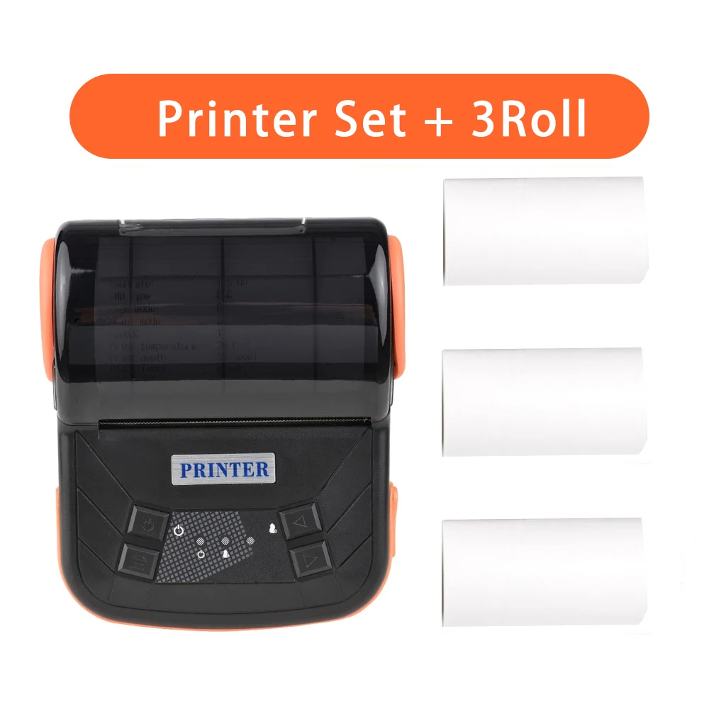 80mm Portable Thermal Printer Wireless Bluetooth Mobile Pocket Bill Printer Android Phone PC Printer MTP-3 Thermal Printer: green / EU Plug