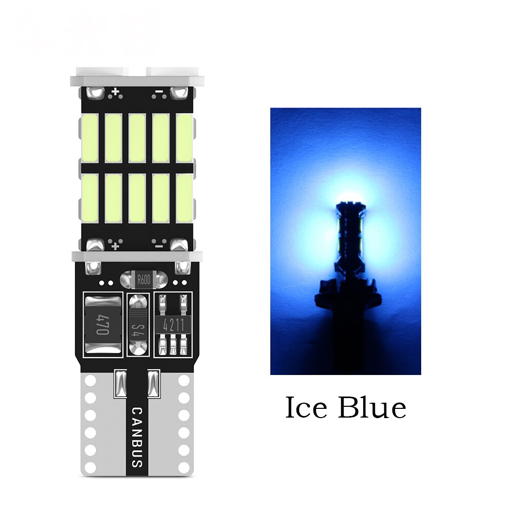 Bombillas LED Canbus T15 W16W WY16W 4014 45SMD para coche, lámpara de marcha atrás, sin Error, blanco, rojo, ámbar, 6000K, 2 uds.: Verde