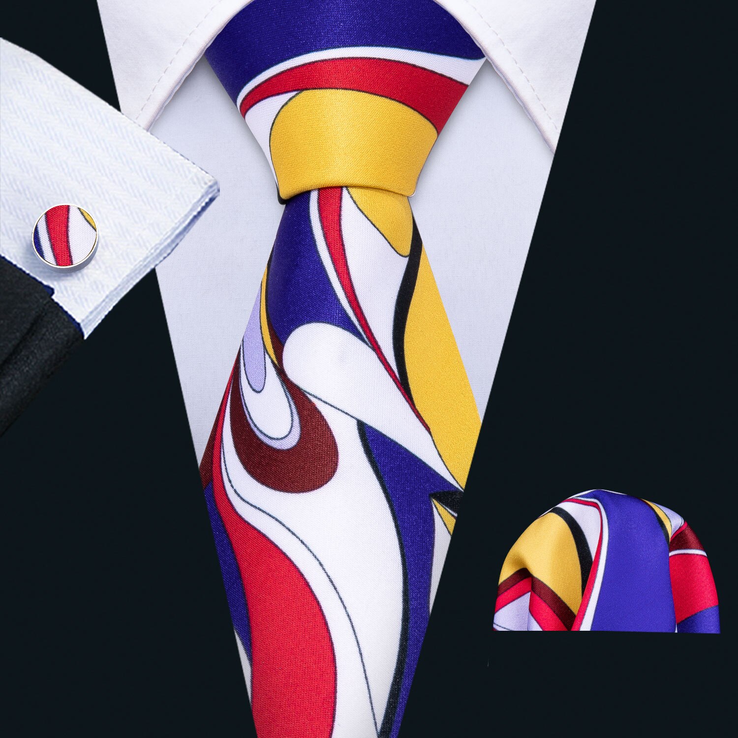 Men Necktie 100% Silk Mens Tie 7 Colors Print Ties For Men Wedding Barry.Wang Business Style Tie LS-07: LS-1230