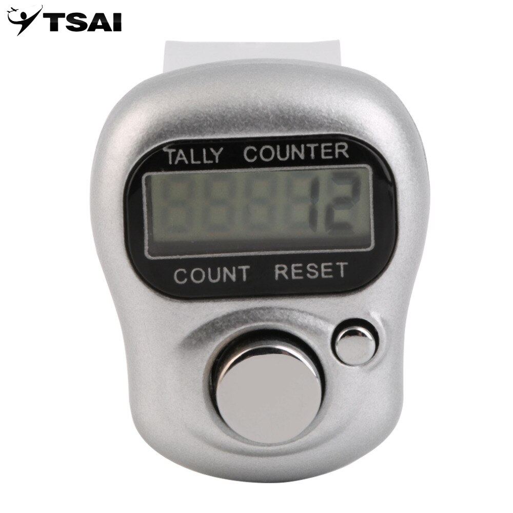 Mini Digit LCD Electronic Digital Golf Finger Hand Held Tally Row Counter Black