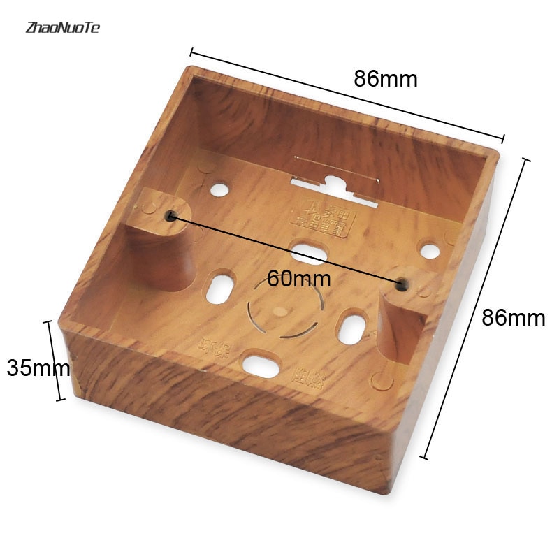 Home Improvement 86 Type Yellow Wood Grain PVC Surface Mount Junction Box Switch Socket Electronic Project Box