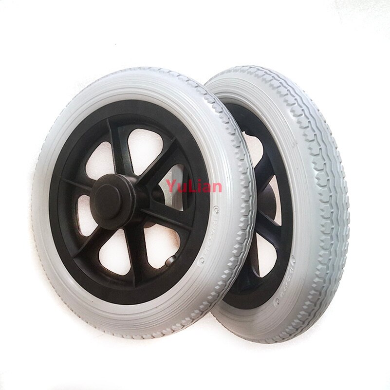 Manual Wheelchair Rear Wheel 12 1/2x2 1/4 Solid Wheel Inflation Free Tire Outer Diameter 30cm 12 Inch Pu Wheelchair Rear Wheel