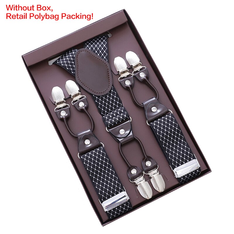 Vintage Bretels Voor Mannen Heavy Duty Big Tall 3.5*120Cm Breed Y Terug 6 Metalen Clips Verstelbare Elastische broek Bretels Riem Riem: Style K