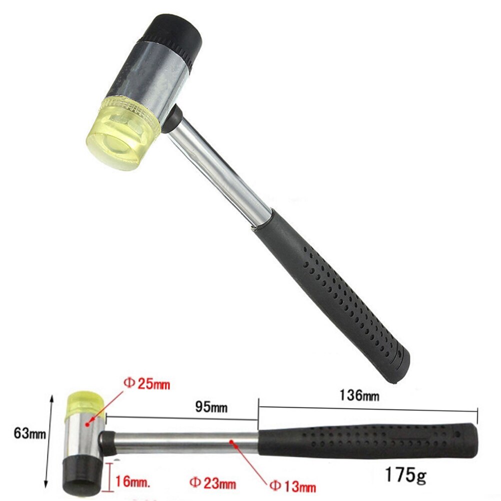 1pc Rubber Hammer Double Faced Work Glazing Window Beads Hammer Mallet Tool For Rubber Hand Tools 25mm