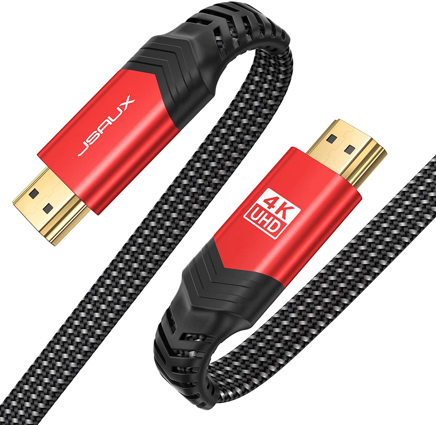 Jsaux 4K 60Hz Flat Cable 2m High Speed HDMI-compatible 2.0 Cable 18Gbps 3D 4K HDR 2160P 1080P HDCP 2.2 ARC Ethernet for tv pc: Red
