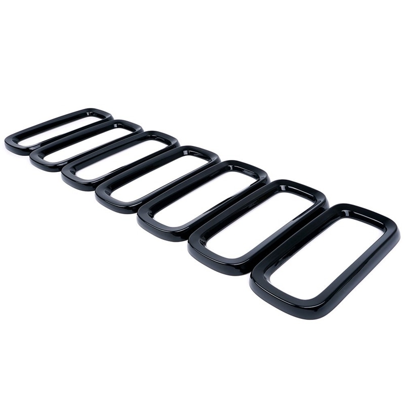 7pcs Black ABS Front Grill Guard Grille Insert Cover Trim for 2015 201