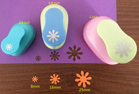 Flowers (3/8",5/8",1",1.5",2",3") Daisy Shaped craft punch Scrapbooking DIY Flower Paper Cutter EVA foam Petal Hole Punches: 3pcs as pic