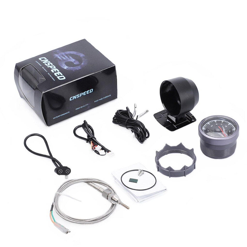 Medidor de temperatura de escape de coche 12V 7 colores retroiluminado automotriz medidor de temperatura de escape 2,5 "60mm