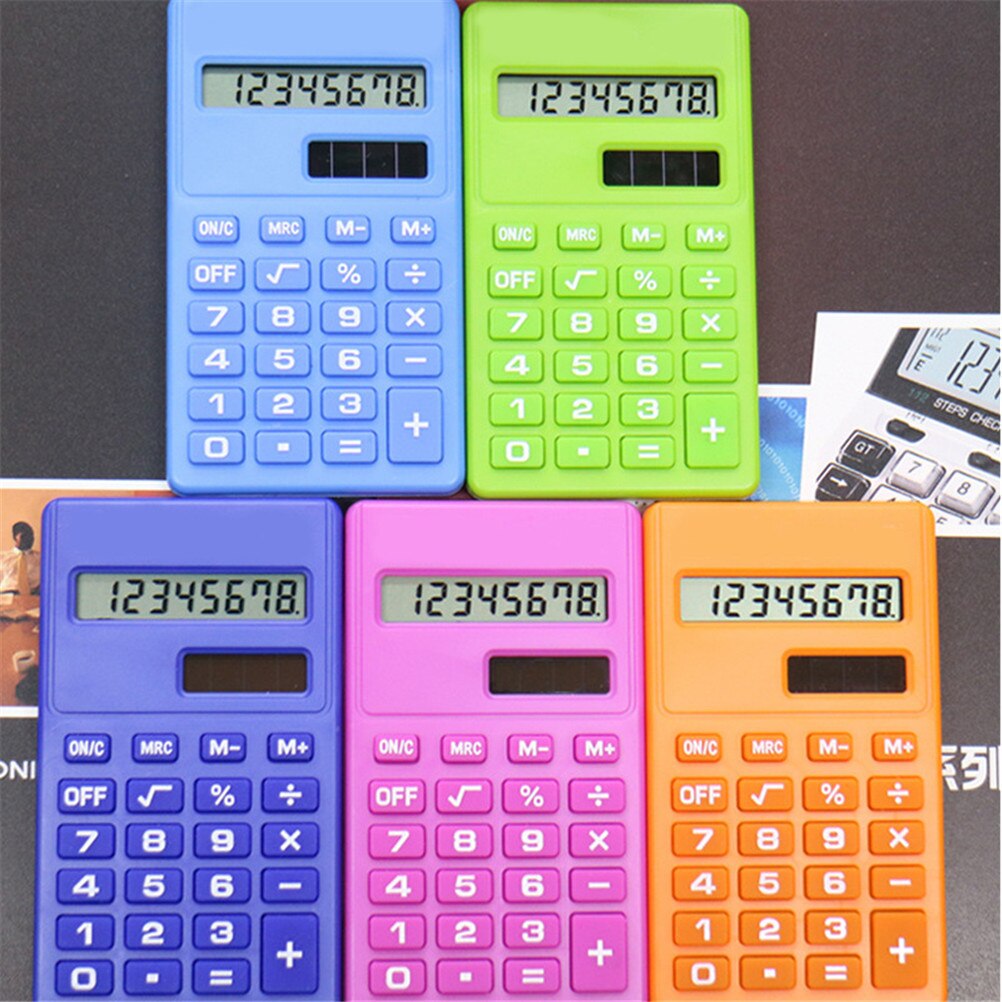 Mini Calculadora, pantalla de 8 dígitos, suministro de Doble potencia, dibujo de caramelo, Calculadora Solar, cálculo Solar, arroz Solaire