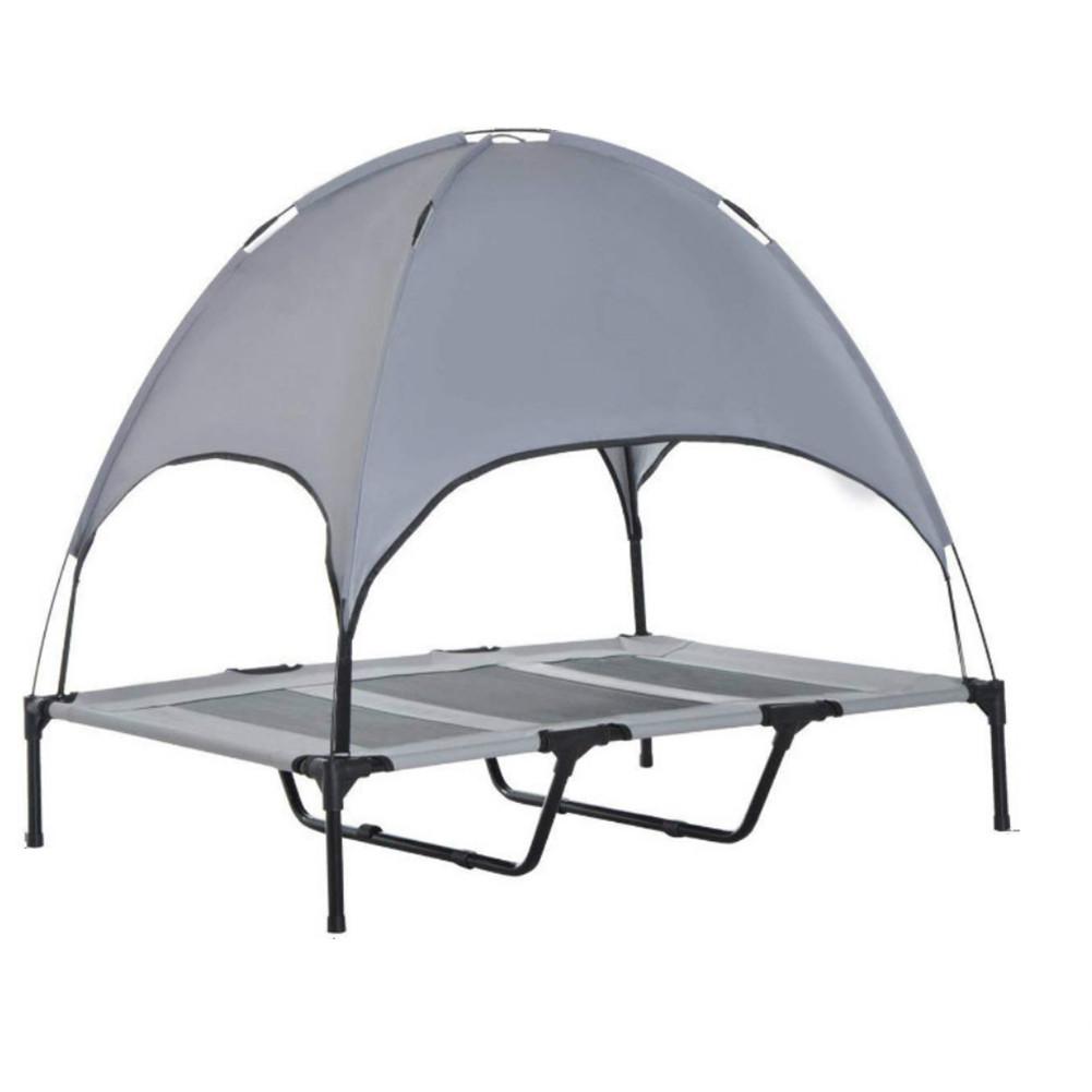 Łóżko dla zwierząt z baldachimem przenośny namiot kempingowy dla psów podniesione łóżko dla psa z baldachimem dwuwarstwowy namiot kempingowy dla psów koty na wolnym powietrzu kemping