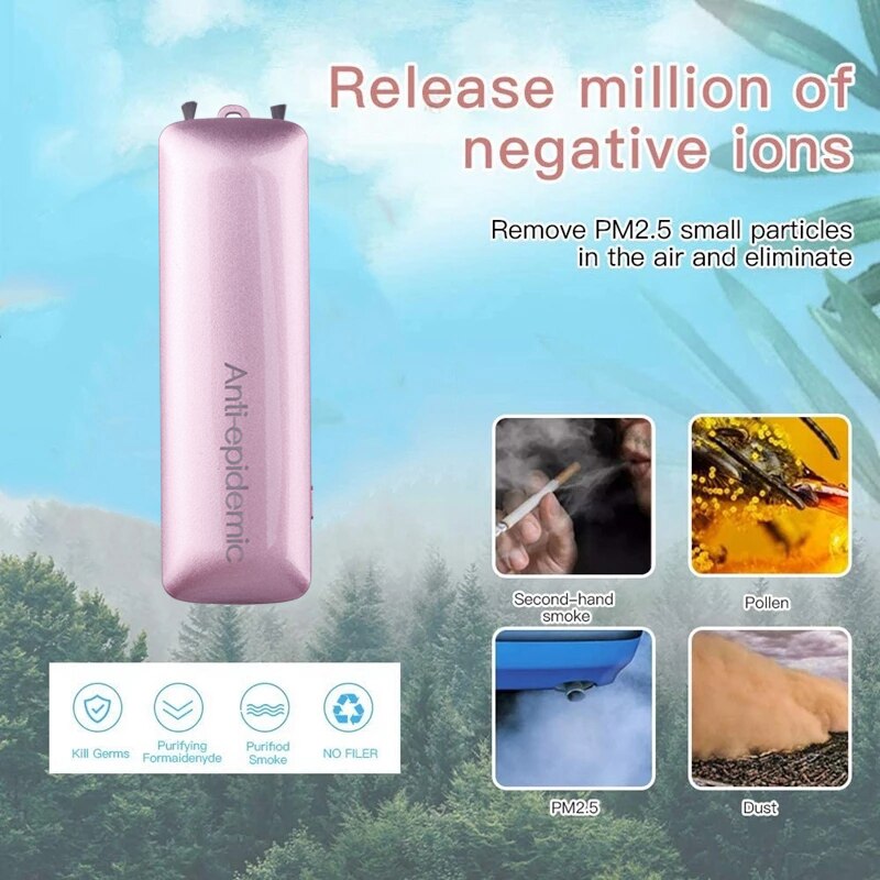 USB Portable Portable purificateur d'air personnel Mini Air collier négatif Ion assainisseur d'air pas de rayonnement à faible bruit pour adultes enfant